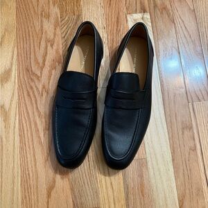 [Vittorio Russo] Men's Black Leather Loafers